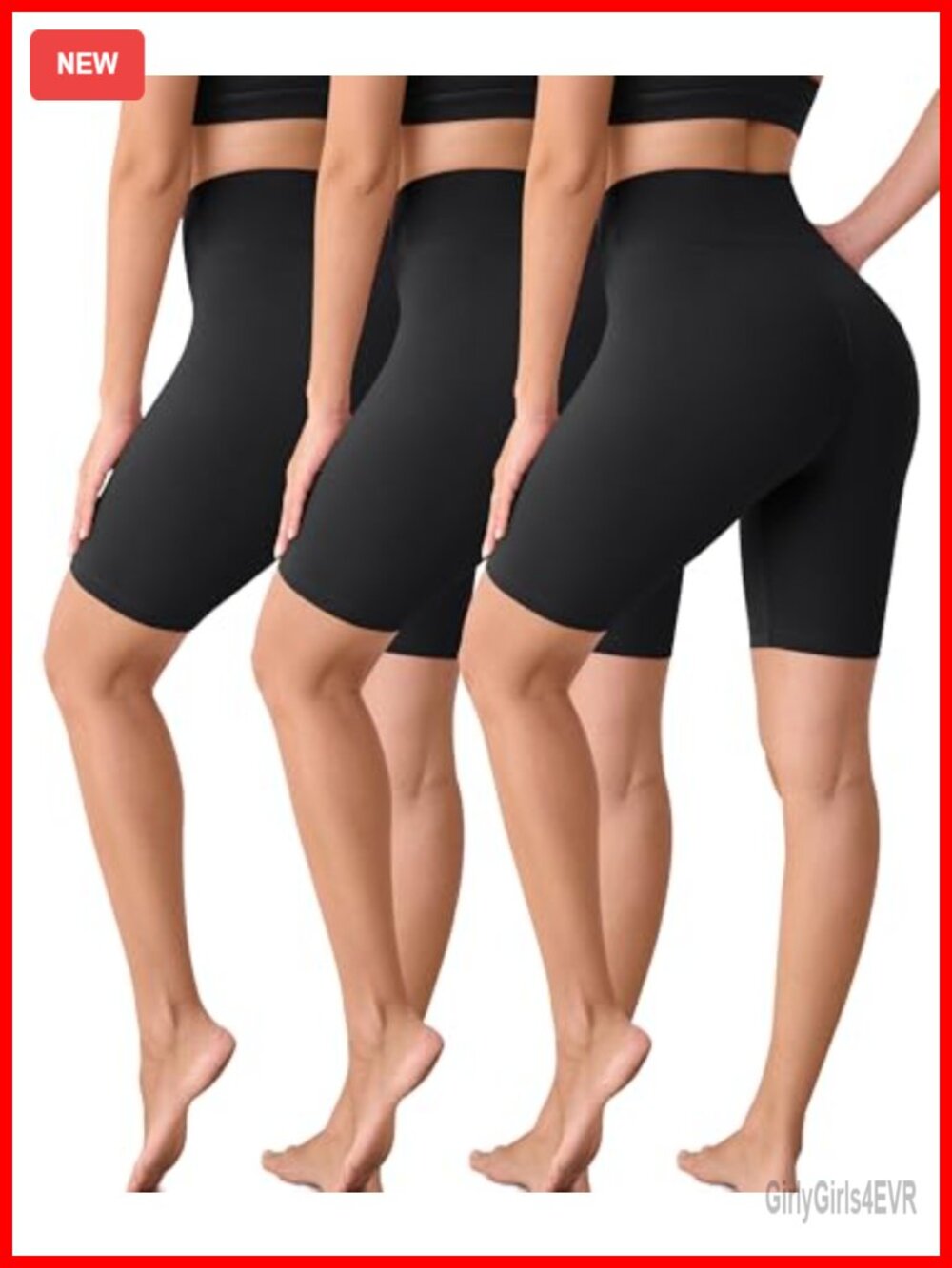 High Waisted Buttery Soft 4-Way Stretch Biker Shorts Women 3 Pack